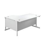 First Radial Right Hand Desk 1600x1200x730mm White/White KF803126