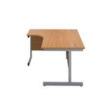 First Radial Left Hand Desk 1800x1200x730mm Nova Oak/Silver KF803140
