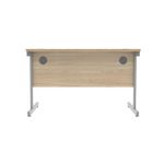 Astin Rectangular Single Upright Cantilever Desk 1200x800x730mm Canadian Oak/Silver KF803158