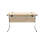 Astin Rectangular Single Upright Cantilever Desk 1200x800x730mm Canadian Oak/Silver KF803158