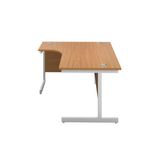 First Radial Left Hand Desk 1800x1200x730mm Nova Oak/White KF803201
