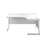 First Radial Right Hand Desk 1800x1200x730mm White/White KF803249
