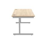 Astin Rectangular Single Upright Cantilever Desk 1400x800x730mm Canadian Oak/Silver KF803288