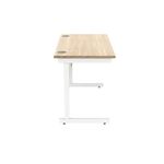 Astin Rectangular Single Upright Cantilever Desk 1200x600x730mm Canadian Oak/Arctic White KF803307