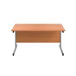 First Rectangular Cantilever Desk 1200x800x730mm Beech/Silver KF803317