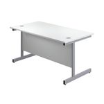 First Rectangular Cantilever Desk 1400x800x730mm White/Silver KF803393
