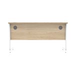 Astin Rectangular Single Upright Cantilever Desk 1400x600x730mm Canadian Oak/Arctic White KF803457