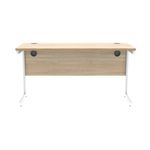 Astin Rectangular Single Upright Cantilever Desk 1400x600x730mm Canadian Oak/Arctic White KF803457