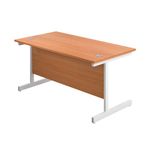 First Rectangular Cantilever Desk 1600x800x730mm Beech/White KF803461