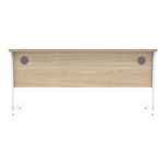 Astin Rectangular Single Upright Cantilever Desk 1600x600x730mm Canadian Oak/Arctic White KF803467