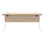 Astin Rectangular Single Upright Cantilever Desk 1600x600x730mm Canadian Oak/Arctic White KF803467