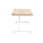 Astin Rectangular Single Upright Cantilever Desk 1200x800x730mm Canadian Oak/Arctic White KF803477