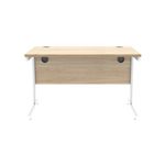 Astin Rectangular Single Upright Cantilever Desk 1200x800x730mm Canadian Oak/Arctic White KF803477