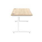 Astin Rectangular Single Upright Cantilever Desk 1400x800x730mm Canadian Oak/Arctic White KF803487