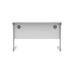 Astin Rectangular Single Upright Cantilever Desk 1200x600x730mm Arctic White/Silver KF803507