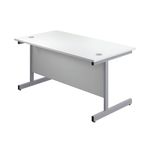 First Rectangular Cantilever Desk 1800x800x730mm White/Silver KF803515