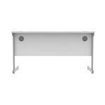 Astin Rectangular Single Upright Cantilever Desk 1400x600x730mm Arctic White/Silver KF803517