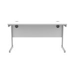 Astin Rectangular Single Upright Cantilever Desk 1400x600x730mm Arctic White/Silver KF803517