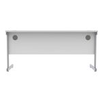 Astin Rectangular Single Upright Cantilever Desk 1600x600x730mm Arctic White/Silver KF803527