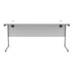 Astin Rectangular Single Upright Cantilever Desk 1600x600x730mm Arctic White/Silver KF803527
