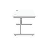 Astin Rectangular Single Upright Cantilever Desk 1200x800x730mm Arctic White/Silver KF803537