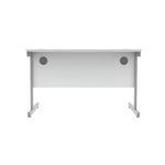 Astin Rectangular Single Upright Cantilever Desk 1200x800x730mm Arctic White/Silver KF803537