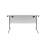 Astin Rectangular Single Upright Cantilever Desk 1200x800x730mm Arctic White/Silver KF803537