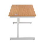 First Rectangular Cantilever Desk 1800x800x730mm Nova Oak/White KF803539