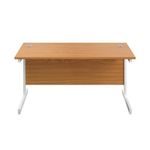 First Rectangular Cantilever Desk 1800x800x730mm Nova Oak/White KF803539
