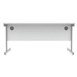 Astin Rectangular Single Upright Cantilever Desk 1600x800x730mm Arctic White/Silver KF803567