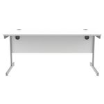 Astin Rectangular Single Upright Cantilever Desk 1600x800x730mm Arctic White/Silver KF803567