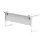 Astin Rectangular Single Upright Cantilever Desk 1600x600x730mm Arctic White/Arctic White KF803597
