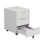 First Single Desk with 3 Drawers Pedestal 1600x800mm White/Silver KF803607