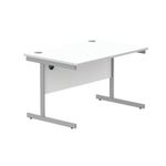 Astin Rectangular Single Upright Cantilever Desk 1200x800x730mm Arctic White/Arctic White KF803608
