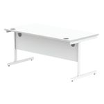 Astin Rectangular Single Upright Cantilever Desk 1600x800x730mm Arctic White/Arctic White KF803627