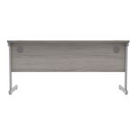 Astin Rectangular Single Upright Cantilever Desk 1600x600x730mm Alaskan Grey Oak/Silver KF803667