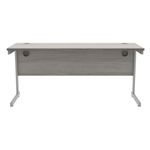 Astin Rectangular Single Upright Cantilever Desk 1600x600x730mm Alaskan Grey Oak/Silver KF803667