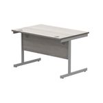 Astin Rectangular Single Upright Cantilever Desk 1200x800x730mm Alaskan Grey Oak/Silver KF803677
