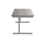Astin Rectangular Single Upright Cantilever Desk 1400x800x730mm Alaskan Grey Oak/Silver KF803687