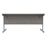 Astin Rectangular Single Upright Cantilever Desk 1600x800x730mm Alaskan Grey Oak/Silver KF803697