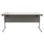 Astin Rectangular Single Upright Cantilever Desk 1600x800x730mm Alaskan Grey Oak/Silver KF803697
