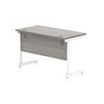 Astin Rectangular Single Upright Cantilever Desk 1200x600x730 Alaskan Grey Oak/Arctic White KF803707