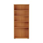 First 4 Shelf Wooden Bookcase 800x450x1800mm Beech KF803713