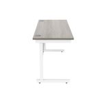 Astin Rectangular Single Upright Cantilever Desk 1600x600x730 Alaskan Grey Oak/Arctic White KF803727