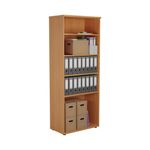 First 4 Shelf Wooden Bookcase 800x450x2000mm Beech KF803744