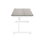 Astin Rectangular Single Upright Cantilever Desk 1400x800x730 Alaskan Grey Oak/Arctic White KF803747