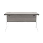 Astin Rectangular Single Upright Cantilever Desk 1400x800x730 Alaskan Grey Oak/Arctic White KF803747