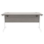 Astin Rectangular Single Upright Cantilever Desk 1600x800x730 Alaskan Grey Oak/Arctic White KF803767
