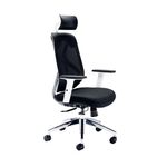 Arista Stealth High Back Chair with Headrest Adjustable Arms Black/White KF80382
