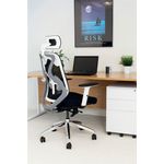 Arista Stealth High Back Chair with Headrest Adjustable Arms Black/White KF80382
